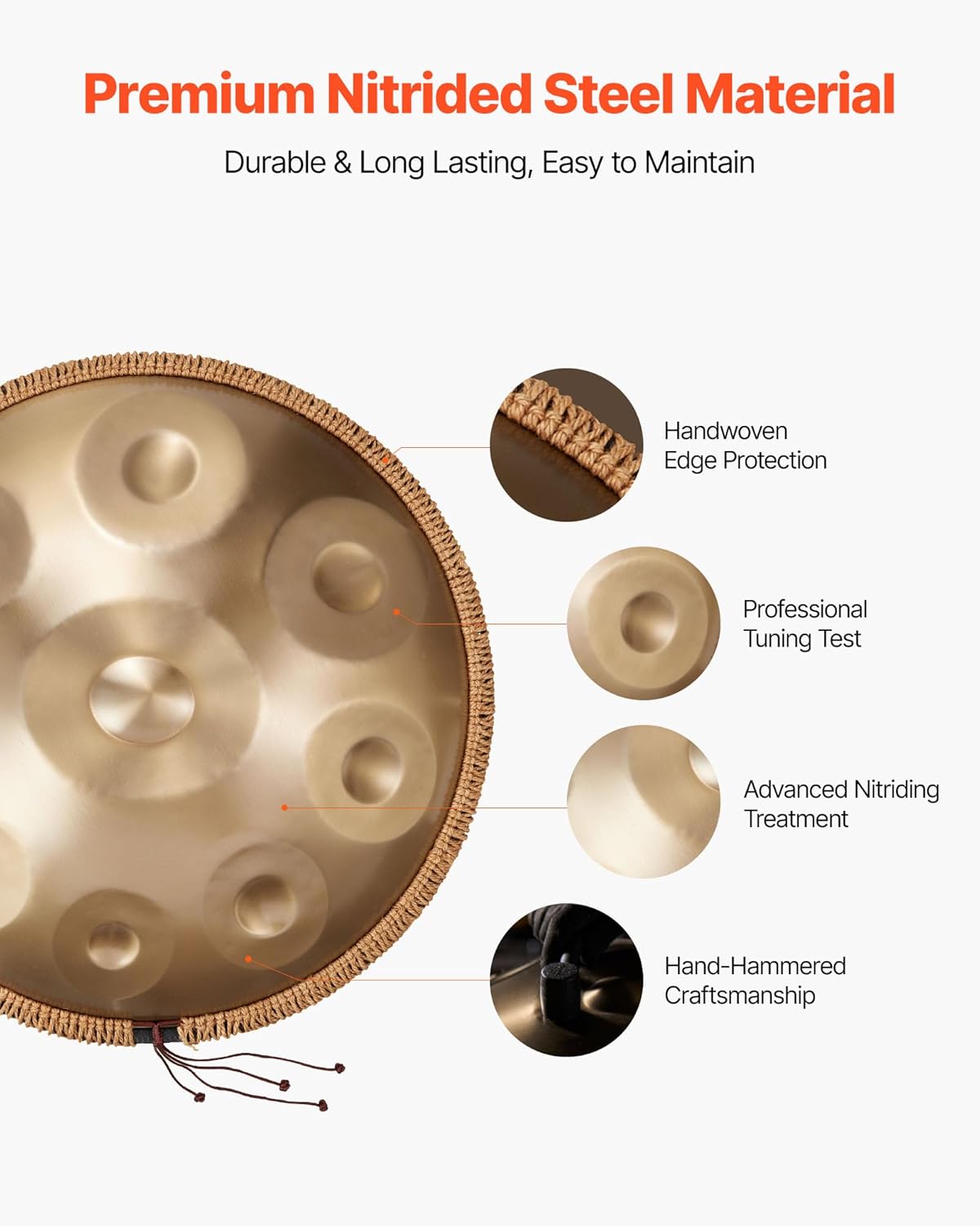 Celestial Resonance Handpan Drum - 22” 9 Note 432Hz D Minor
