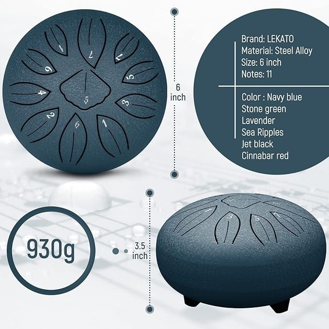   Harmonic Resonance Steel Tongue Drum - 6 & 11 Note