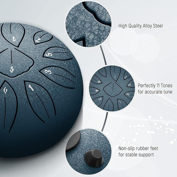   Harmonic Resonance Steel Tongue Drum - 6 & 11 Note